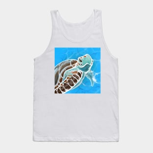 Hawksbill Sea Turtle Swimming in the Sea Tank Top